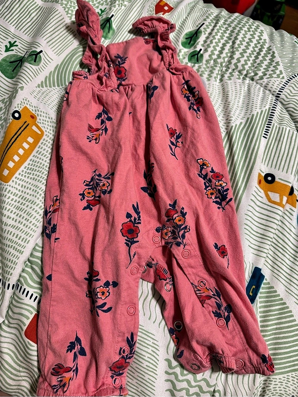 Floral Pink Baby Footie